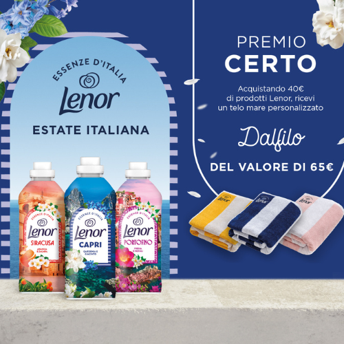 Premio certo Lenor: Telo mare Dalfilo in regalo