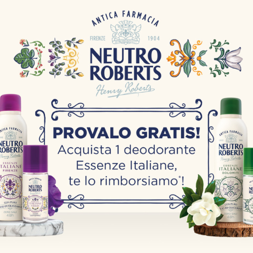 Come avere il rimborso del 100% sui Deodoranti Essenze Italiane Neutro Roberts
